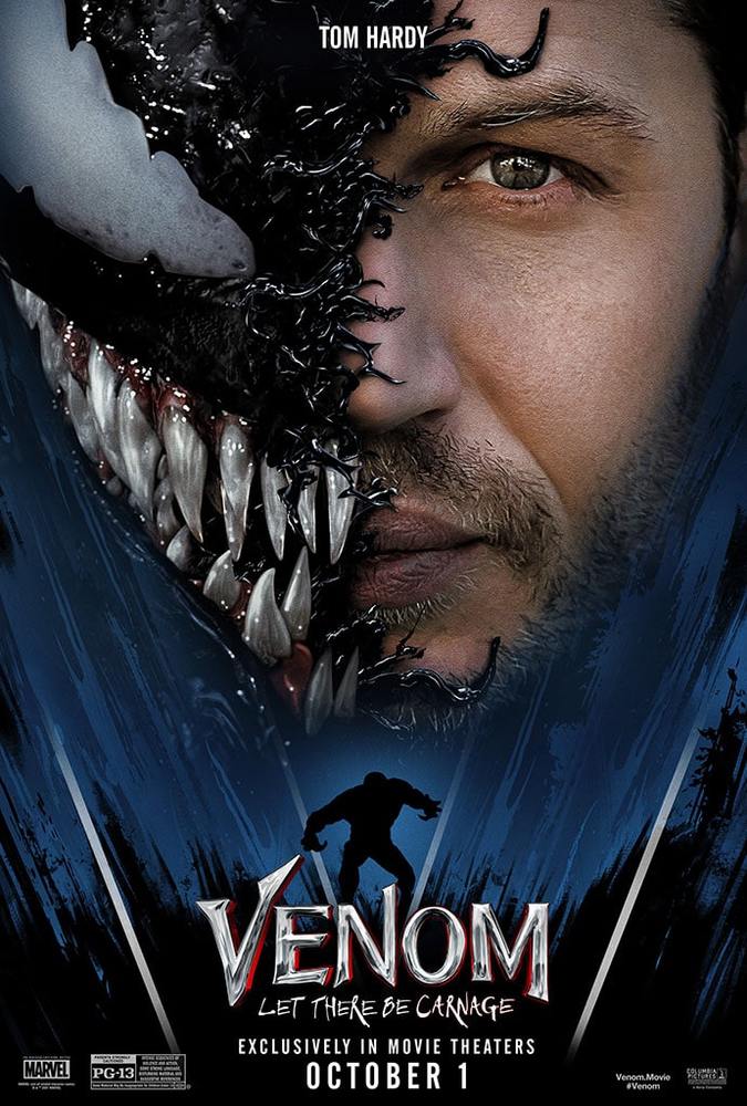 تام هاردی در پوستر فیلم «ونوم: بگذارید کارنیج بیاید» (Venom: Let There Be Carnage)